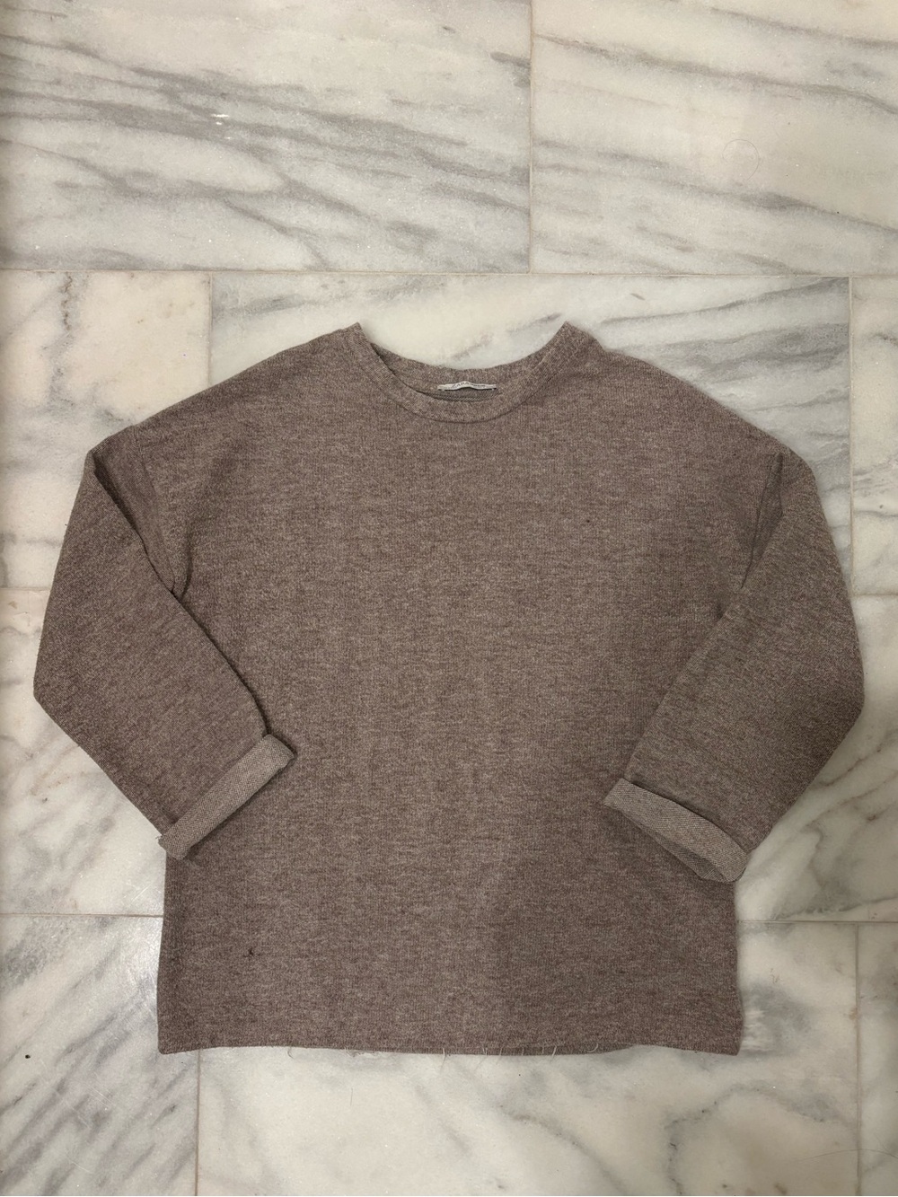 Zara Heather Brown Crewneck Sweater